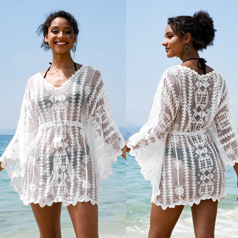 Lace Blouse Seaside Holiday Loose Sunscreen Clothes - ZA-ZOLA