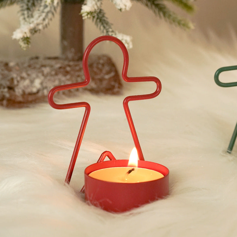 Gingerbread Man Christmas Candlestick – Small Festive Decoration for Holiday Homes - ZA-ZOLA