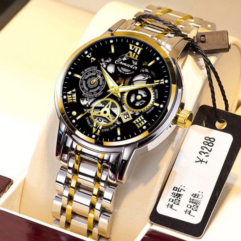 Fashion Jewelry Hollow Men's Watch Men's Waterproof Luminous Calendar - ZA-ZOLA