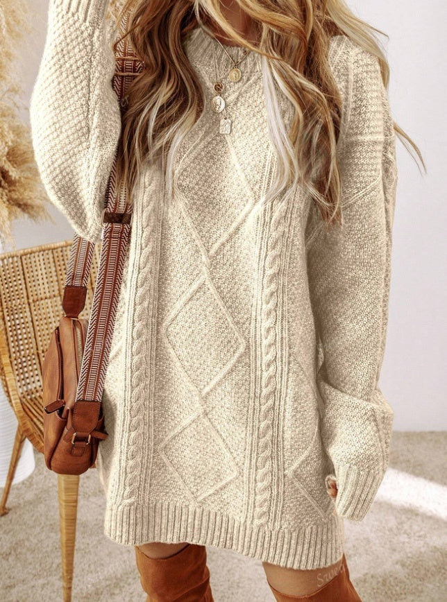 Winter New Loose Sweater Dress – Cozy Lazy Style Fashion for Women | UK & USA