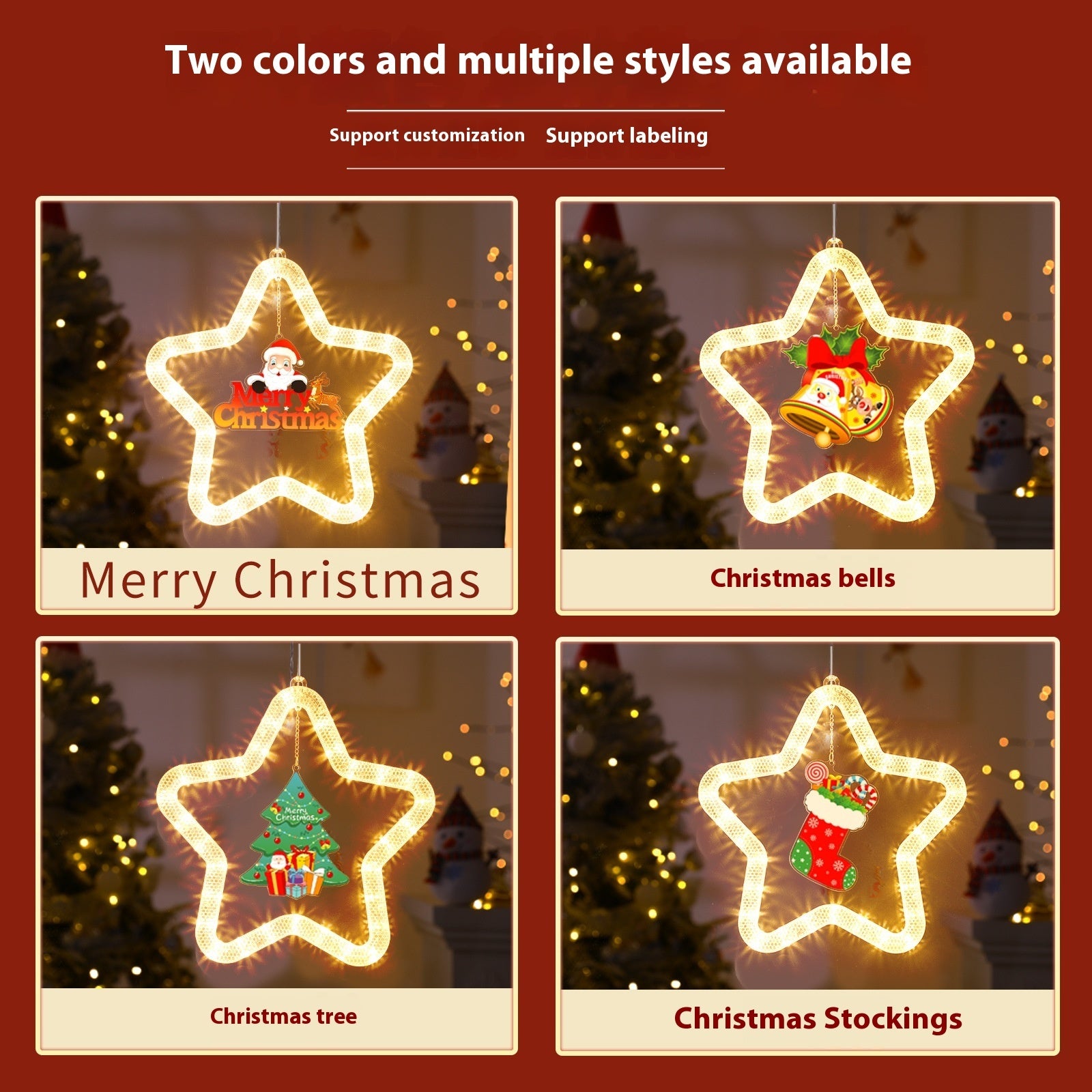 LED Christmas Star Pendant Lights – Window & Door Decorations for Festive Atmosphere - ZA-ZOLA