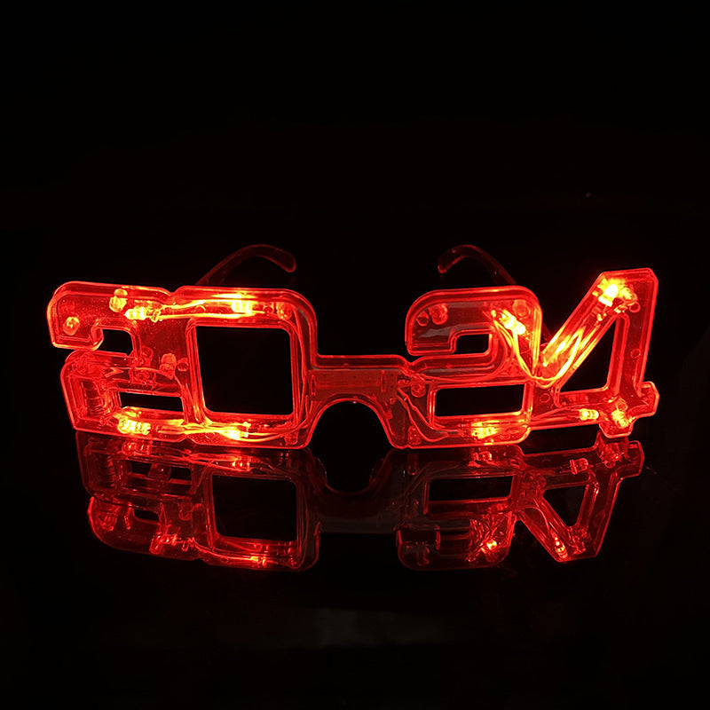 LED Glowing 2024 New Year Glasses | Glitter Party Decoration - ZA-ZOLA