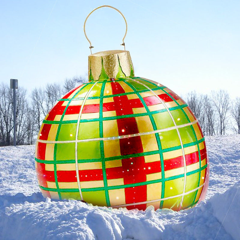 60CM Inflatable Christmas Ornament Ball – Giant Outdoor PVC Decoration for Festive Display - ZA-ZOLA