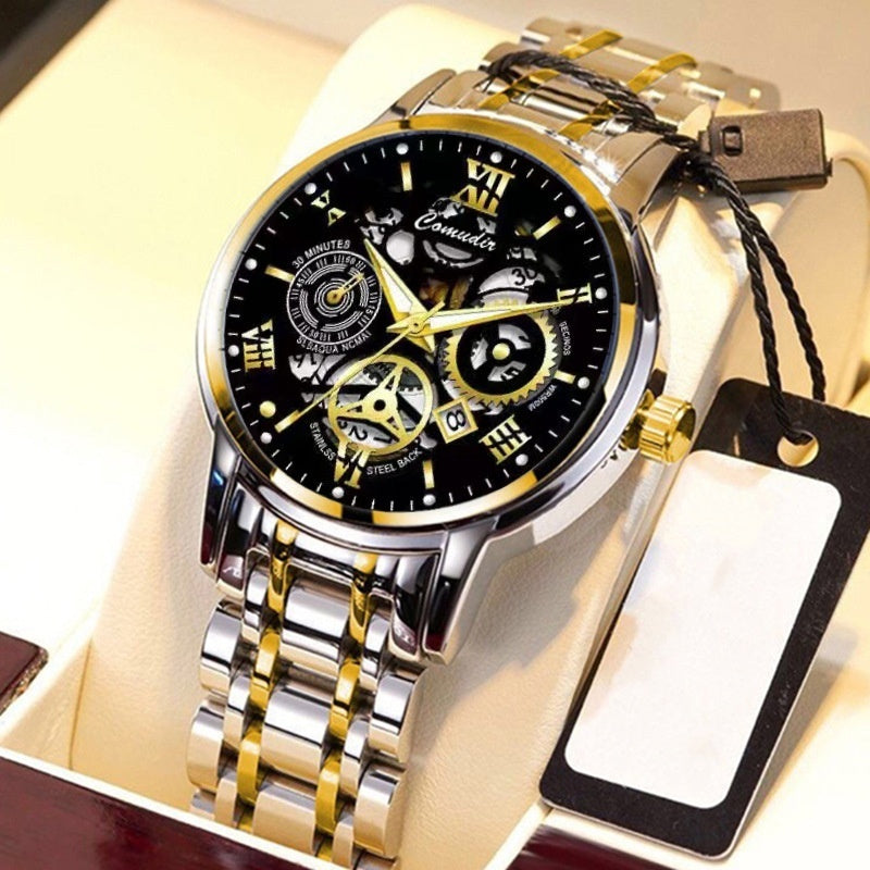 Fashion Jewelry Hollow Men's Watch Men's Waterproof Luminous Calendar - ZA-ZOLA