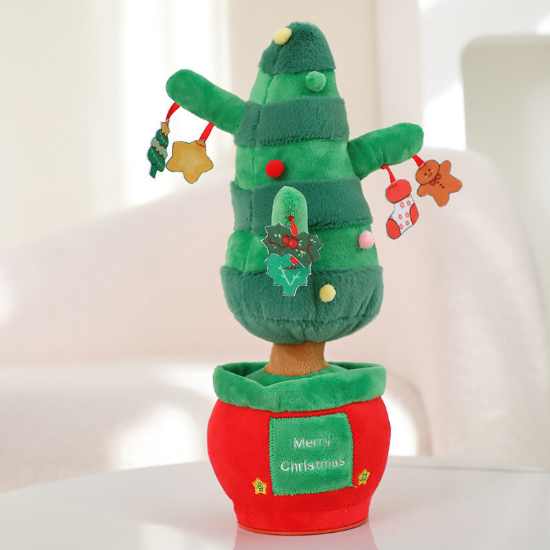 Singing & Speaking Recording Christmas Tree – Electric Plush Holiday Toy - ZA-ZOLA