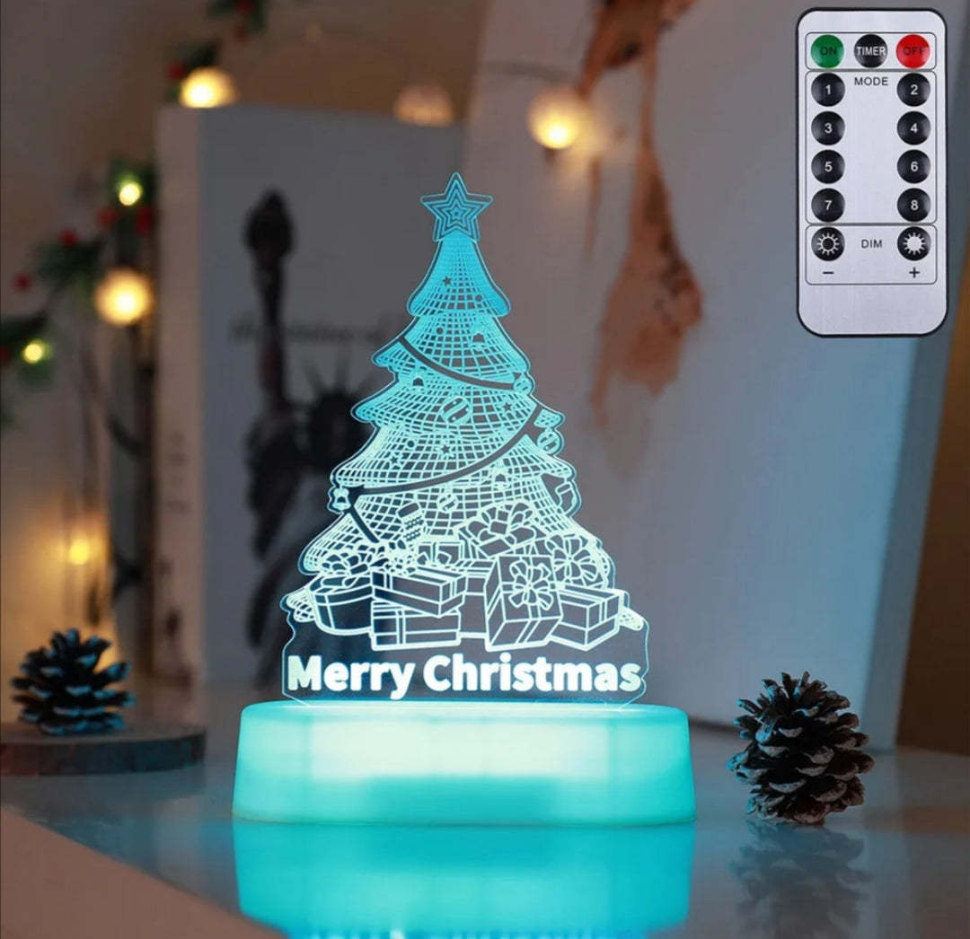 3D Acrylic LED Night Lamp – Christmas Decoration & Kids Gift for New Year & Valentines - ZA-ZOLA