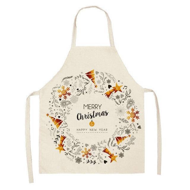 Christmas Cotton & Linen Apron | Festive Kitchen Essential - ZA-ZOLA