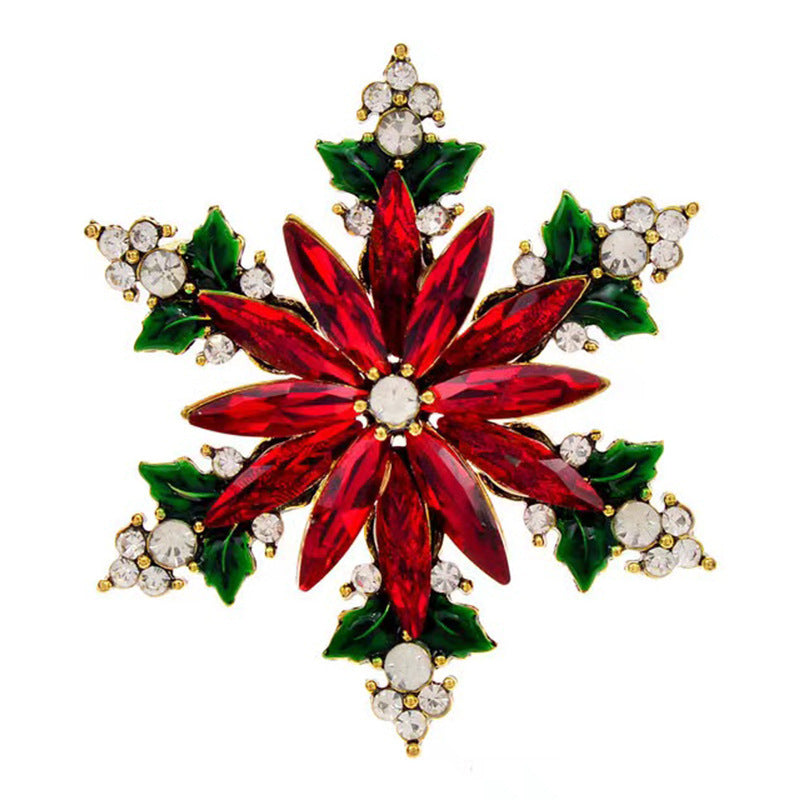 Glass Christmas Snowflake Brooch – Elegant Holiday Jewelry for Festive Outfits - ZA-ZOLA