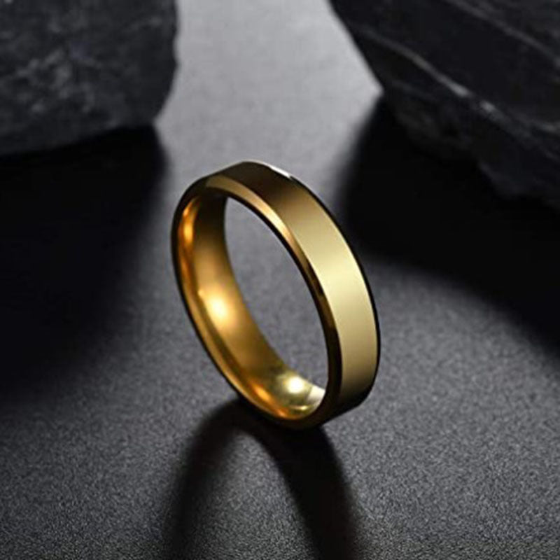 Stainless Steel Ring for Women Men Fashion Gold Color Finger Rings Wedding Band Jewelry Gift - ZA-ZOLA