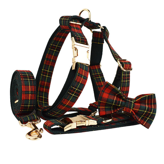 Christmas Pet Collar & Leash Set | Plaid Design for Dogs - ZA-ZOLA