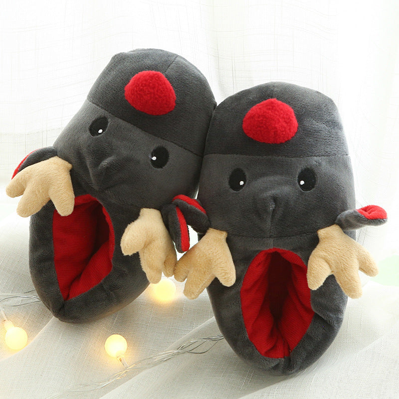 Cute Christmas Elk Home Slippers – Cozy Winter Non-Slip Indoor Shoes for Women & Men - ZA-ZOLA