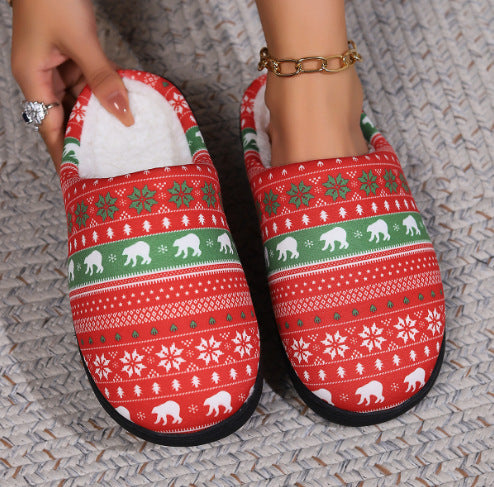 Christmas Snowman, Elk & Santa Claus Plush Slippers – Winter Warm Non-Slip Indoor Shoes - ZA-ZOLA