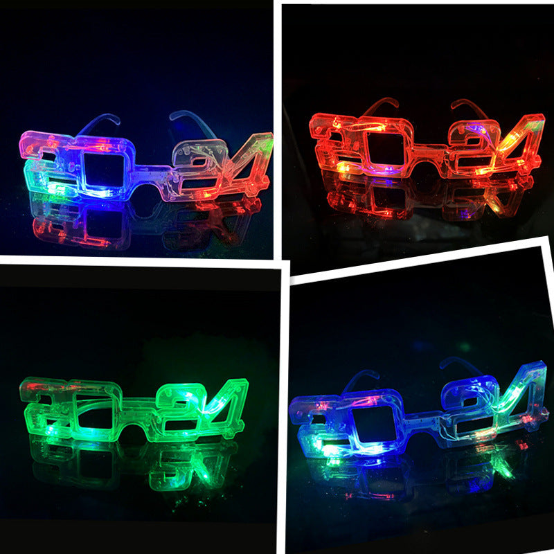 LED Glowing 2024 New Year Glasses | Glitter Party Decoration - ZA-ZOLA