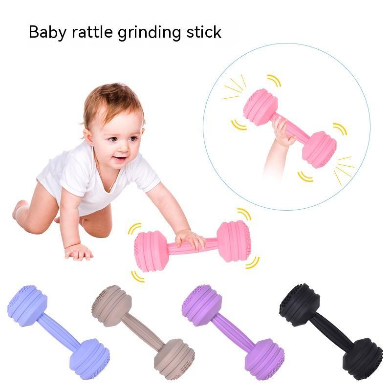 Teether Teether Stick Dumbbell Silicone Teether Baby Food Feeder Teether - ZA-ZOLA