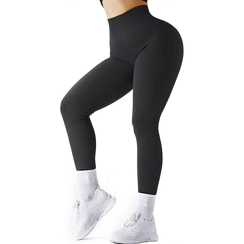 High Waist Seamless Leggings – Women's Slimming Knitted Yoga Pants for Fitness & Running