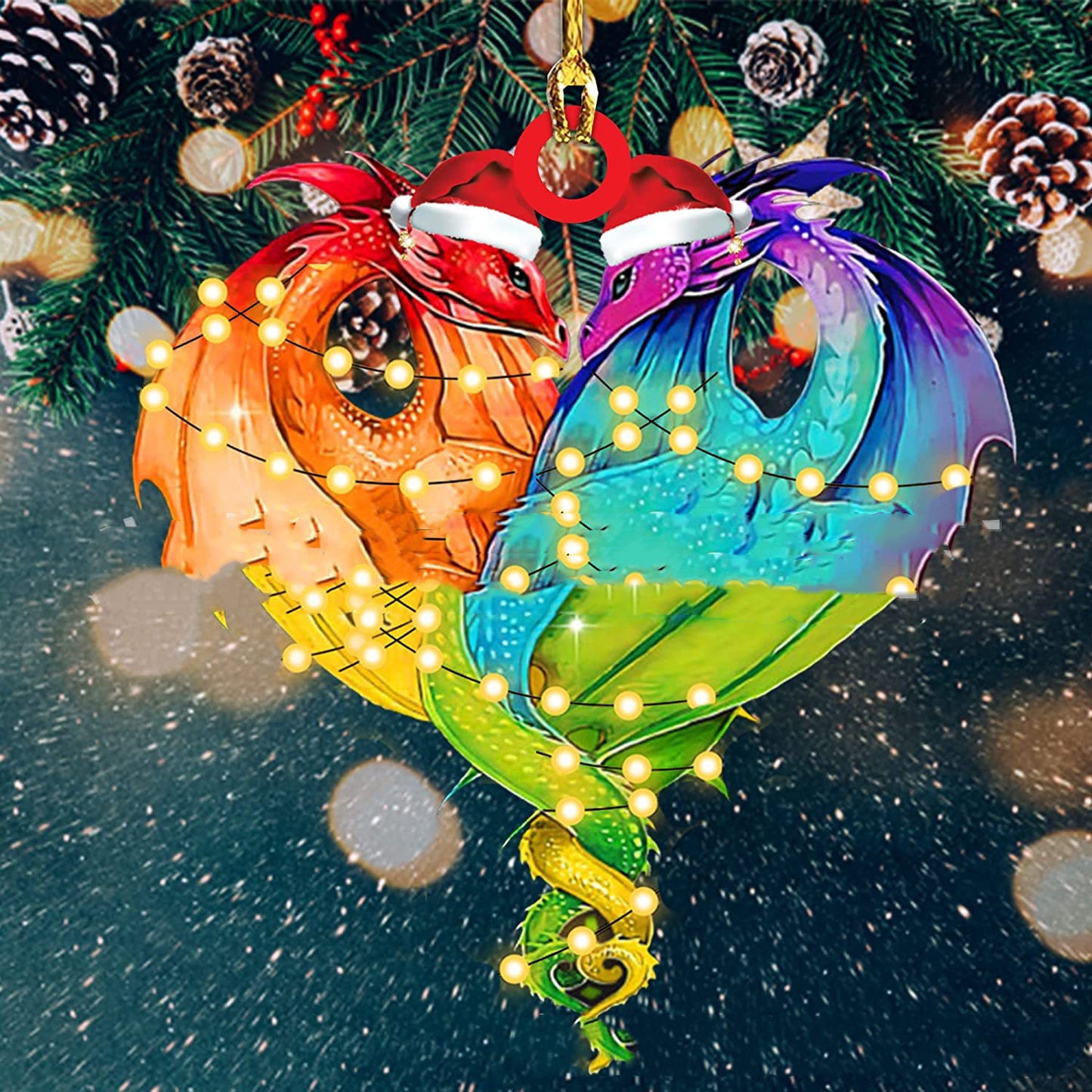 Acrylic Dinosaur Dragon Egg Ornaments – Unique Christmas Tree Pendant Decor - ZA-ZOLA