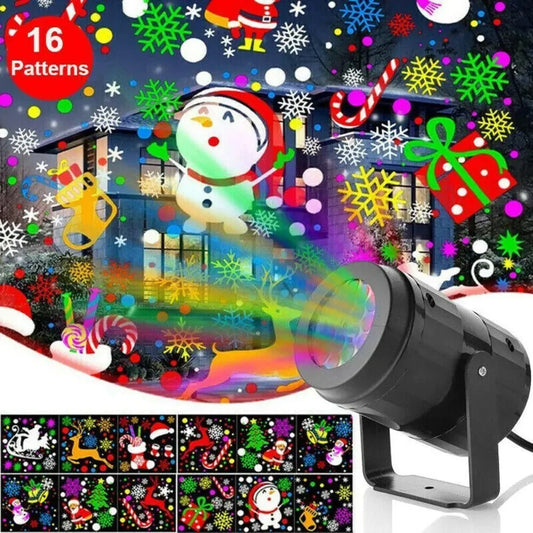 Snowflake Projector LED Stage Light – Rotating Christmas Pattern Outdoor Lighting for Festive Garden Decor - ZA-ZOLA