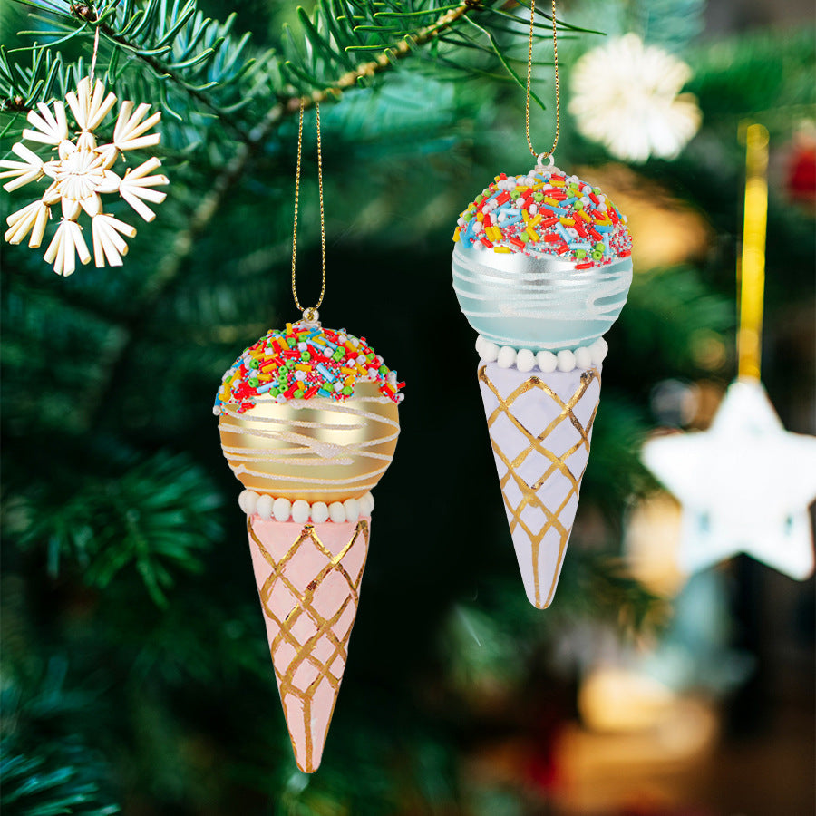 Simulation Ice Cream Glass Pendant – Christmas Tree Decorative Ornament - ZA-ZOLA