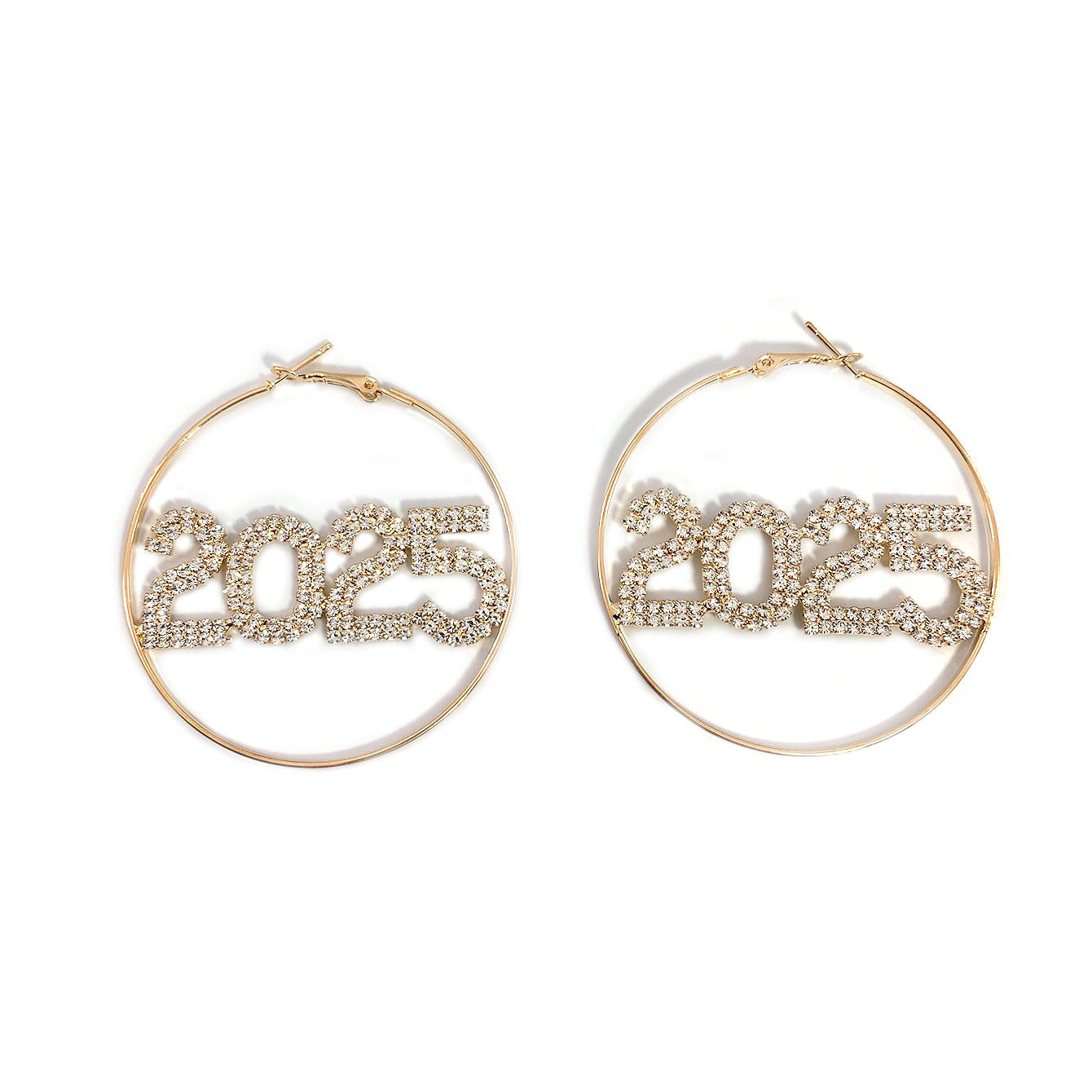 2025 Digital Rhinestone Earrings – Shining Fashion Exaggerated Ring Design - ZA-ZOLA