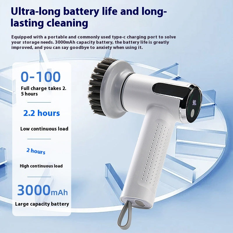 Multifunctional Smart Display Electric Cleaning Brush Wireless Kitchen Sink Cleaning Brush Waterproof Electric Pot Brush Cleaning Tool - ZA-ZOLA