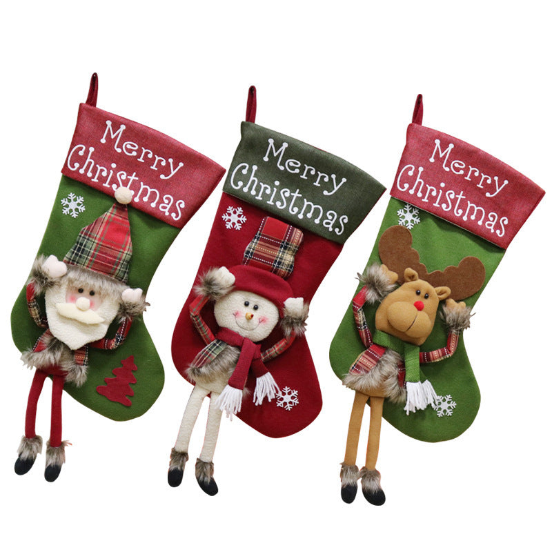 2024 New Year Christmas 3D Plush Big Stockings Set – Festive Tree & Home Decorating Supplies - ZA-ZOLA