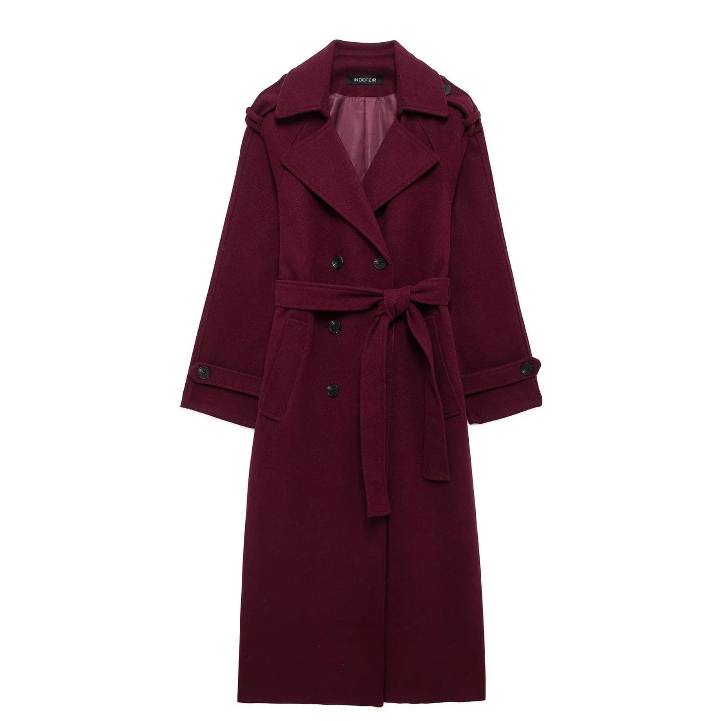 Retro Loose Casual Double-Breasted Trench Coat with Belt – Timeless Style for Women