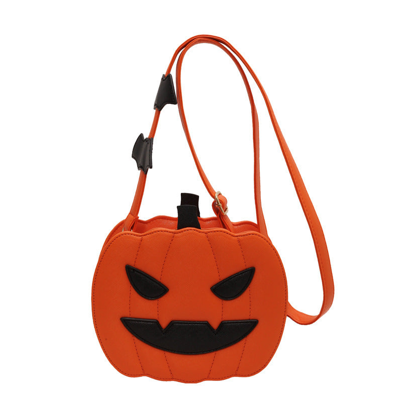 Halloween Bags Funny Pumpkin Cartoon Shoulder Crossbody Bag With Bat Personalized Creative Female Bag - ZA-ZOLA