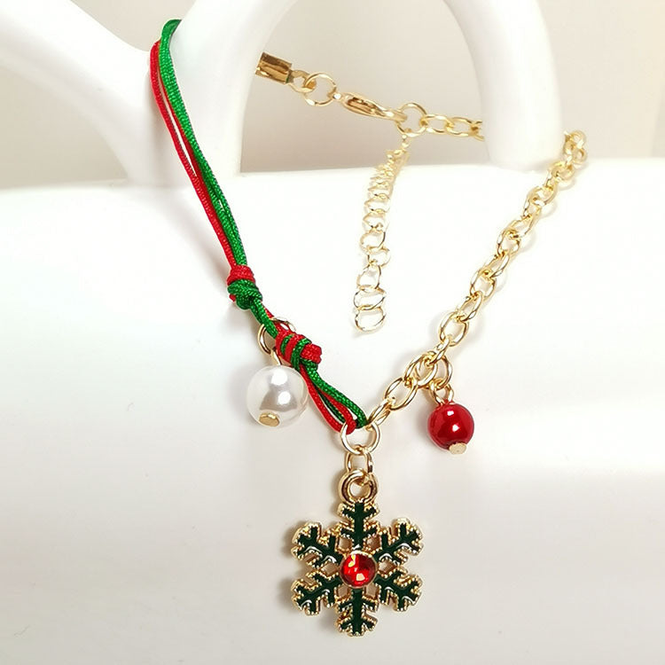 Festive Christmas Charm Bracelet – Snowman, Santa Claus, Tree, Snowflake & Elk Charms | Perfect Christmas & New Year Gift for Women! - ZA-ZOLA