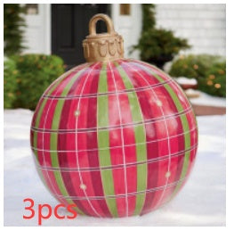 60CM Inflatable Christmas Ornament Ball – Giant Outdoor PVC Decoration for Festive Display - ZA-ZOLA