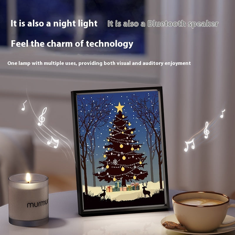 2024 Luminous Christmas Tree Painting Bluetooth Speaker – Decorative Gift & Light Art - ZA-ZOLA