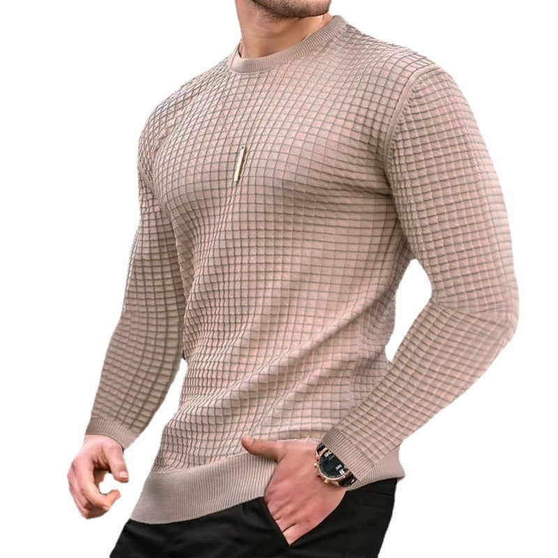 Trendy Crew-Neck Pullover – Loose Knitted Cotton Top, Comfortable & Stylish Long Sleeve - ZA-ZOLA