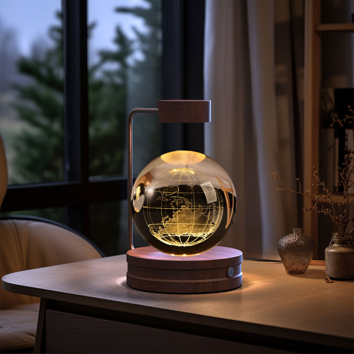 Crystal Ball Cosmic Dinosaur Indoor Night Light USB Power Warm Bedside Light Birthday Gift Night Lamp - ZA-ZOLA