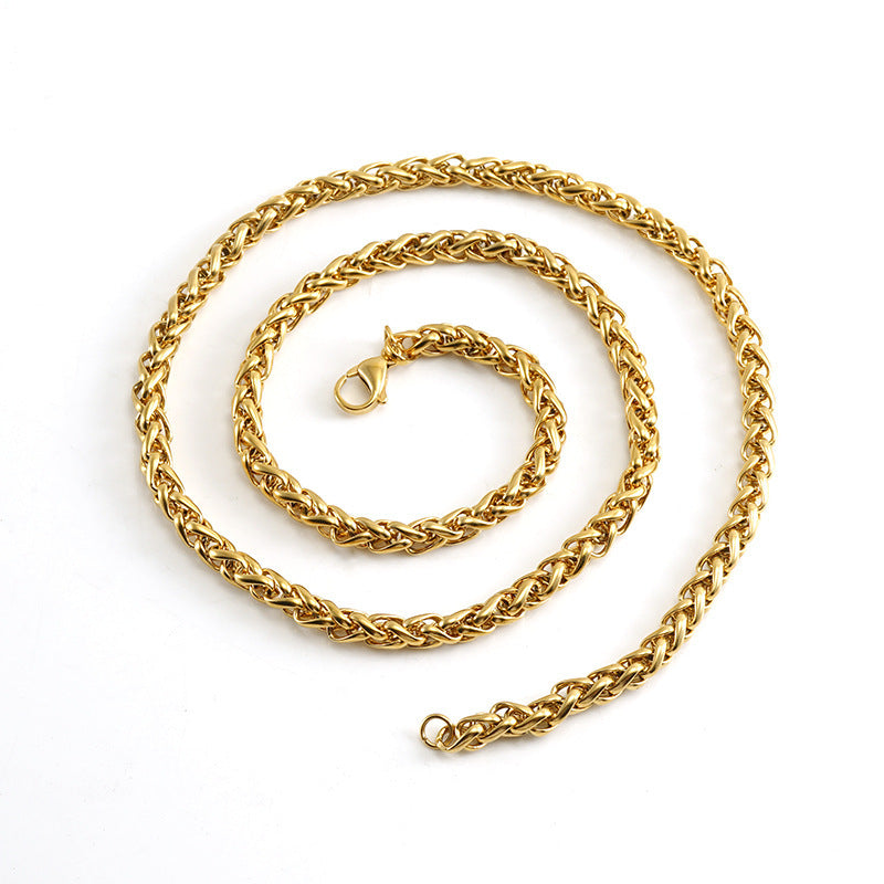 18K Gold Keel Chain Necklace Pendant Finished Chain Hip Hop - ZA-ZOLA