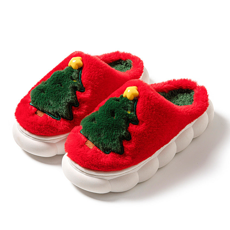 Christmas Tree Women's Home Slippers – Cozy Winter Non-Slip Indoor Shoes – Festive Plush Comfort - ZA-ZOLA