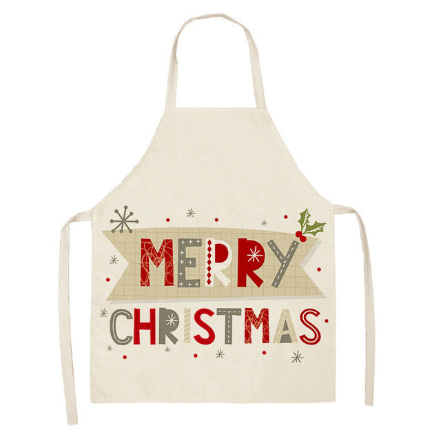 Christmas Cotton & Linen Apron | Festive Kitchen Essential - ZA-ZOLA