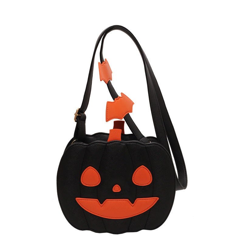 Halloween Bags Funny Pumpkin Cartoon Shoulder Crossbody Bag With Bat Personalized Creative Female Bag - ZA-ZOLA