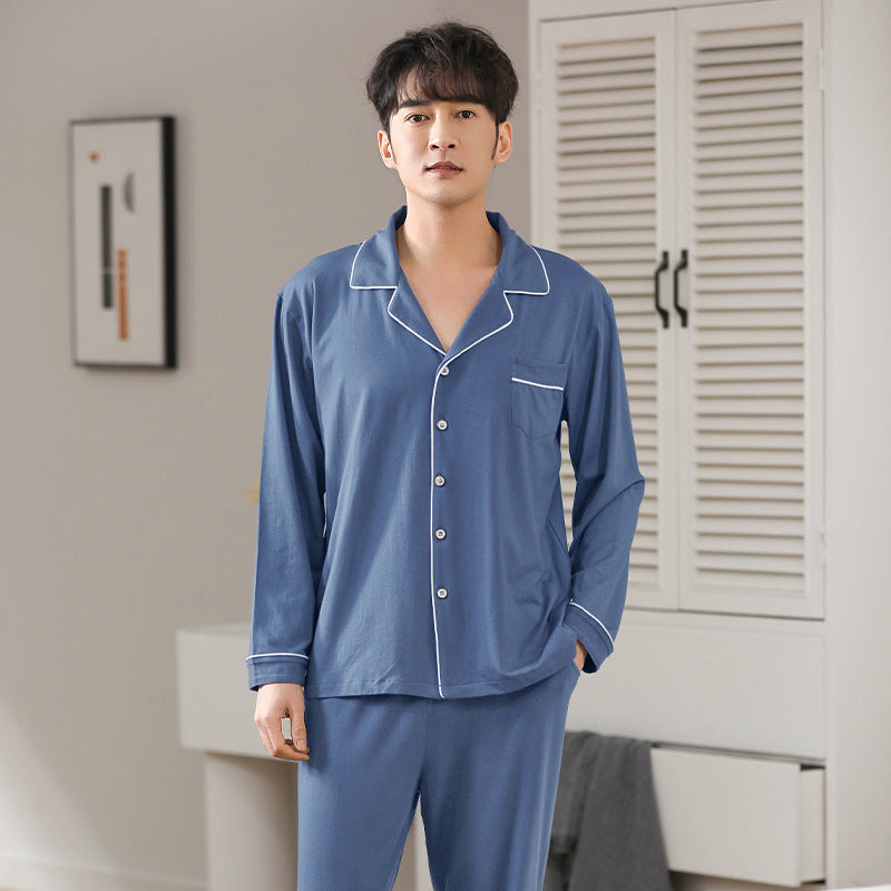 Modal Pajamas Men's Spring And Autumn Long Sleeve Cardigan Suit - ZA-ZOLA