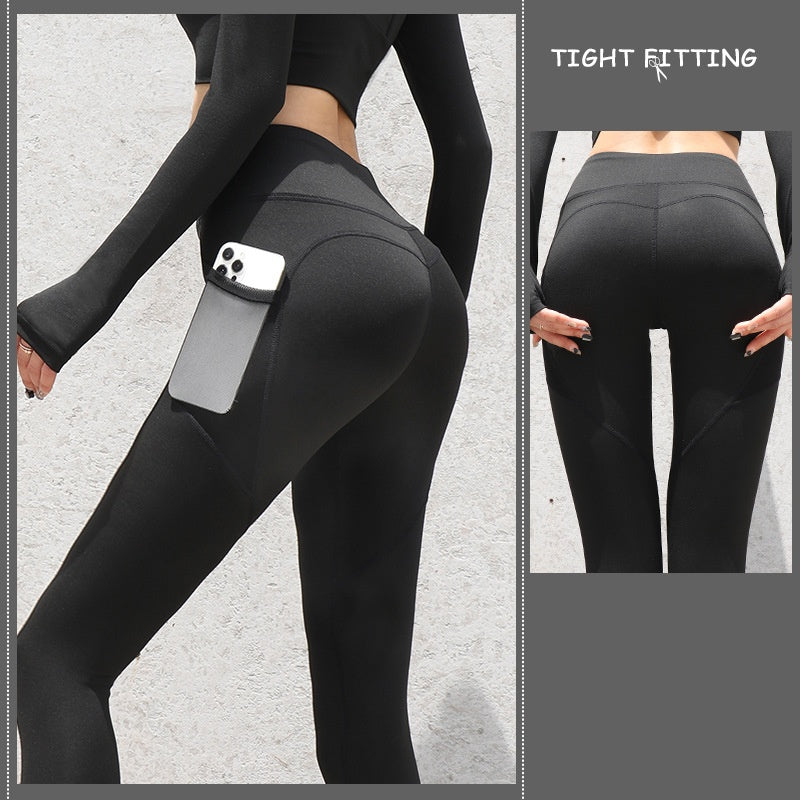 Gym Sport Seamless Leggings with Pockets – Push-Up High Waist Fitness & Yoga Pants for Women