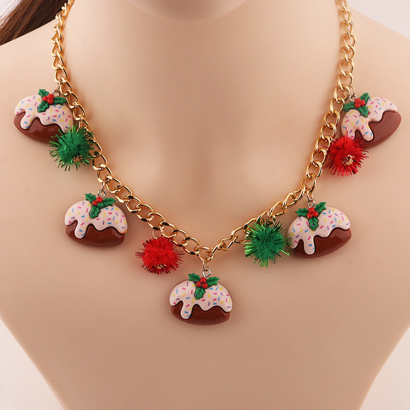 Creative Christmas Tree Bell & Santa Claus Necklace – Personalized Pendant Clavicle Chain for Women - ZA-ZOLA