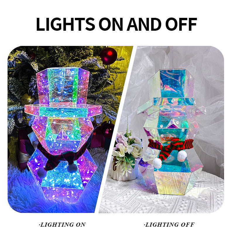 Colorful LED Glow Santa & Snowman Night Light | Festive Xmas Decor - ZA-ZOLA