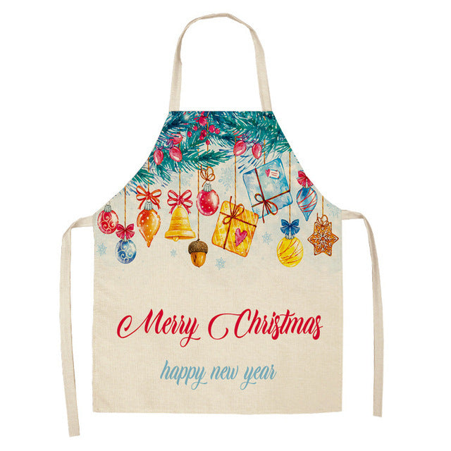 Christmas Cotton & Linen Apron | Festive Kitchen Essential - ZA-ZOLA