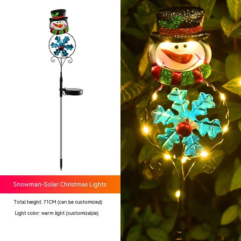 Solar Christmas LED Snowman & Elk Lights – Festive Ground Plug Lighting for Outdoor Holiday Decor - ZA-ZOLA