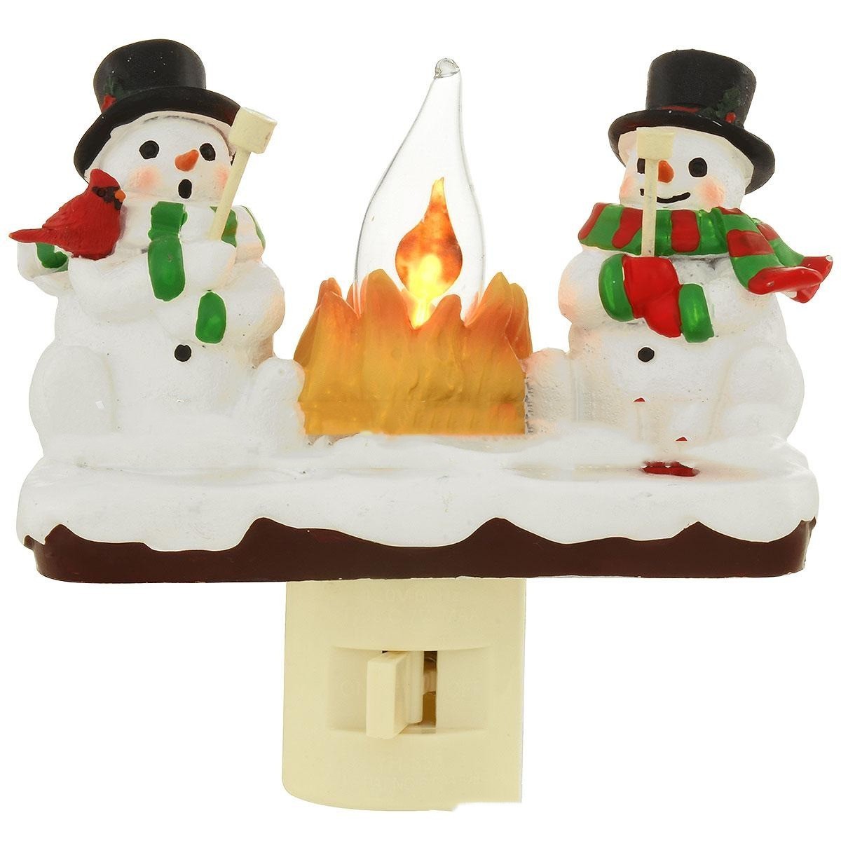 Charming Snowman & Campfire Night Light | Cozy Holiday Decor - ZA-ZOLA