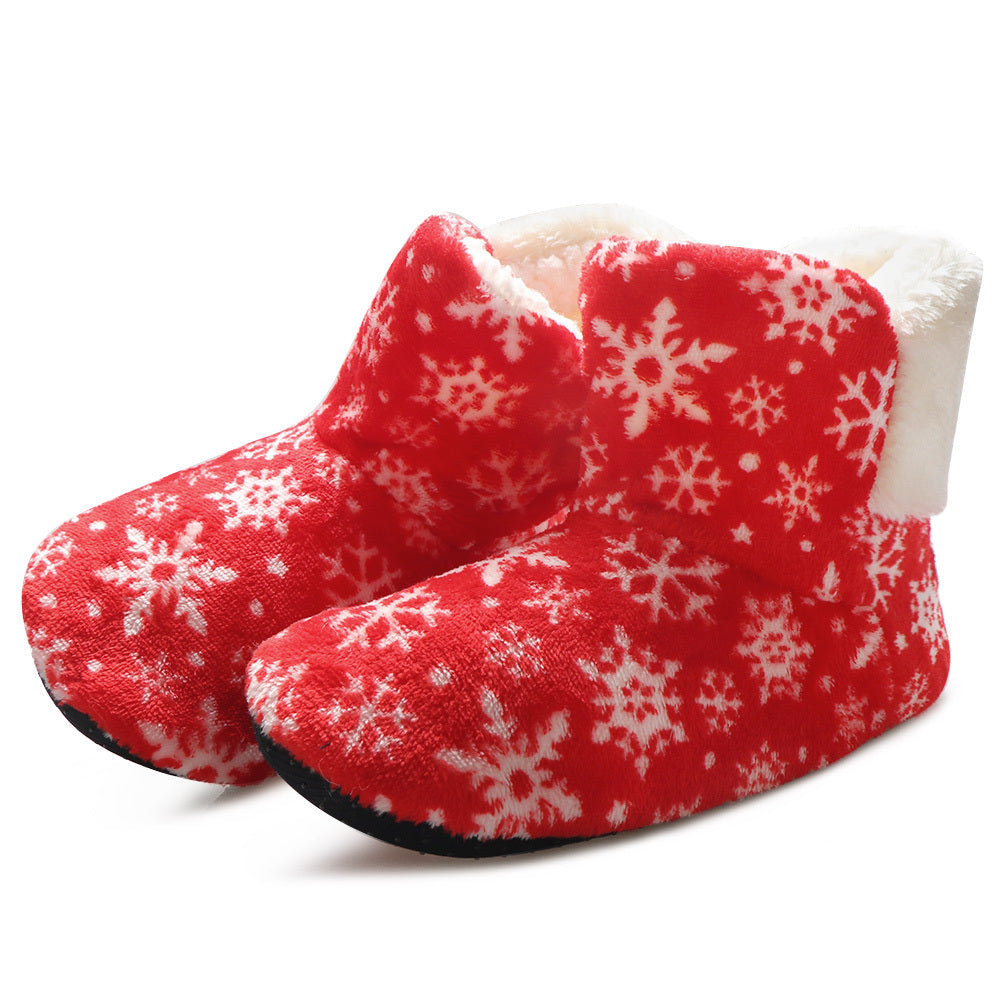 Christmas Elk Indoor Sock Shoes – Warm Plush House Slippers for Winter – Cozy Floor Shoes - ZA-ZOLA