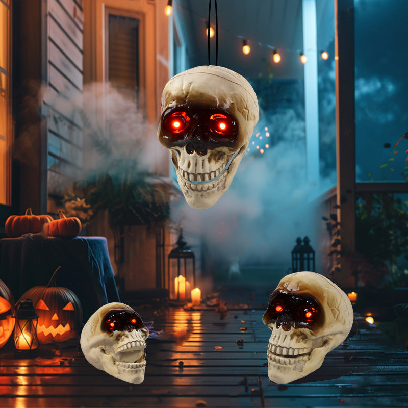 Animated Floating Skeleton Decorations Realistic Halloween Skull Heads Halloween Decorations Scary Sound Spooky Decoration - ZA-ZOLA