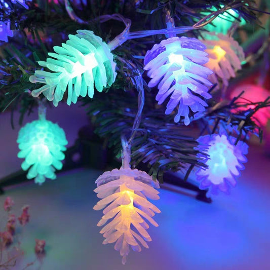 LED Pine Nut String Lights – Transparent, Realistic Design for Cozy Holiday Decor - ZA-ZOLA