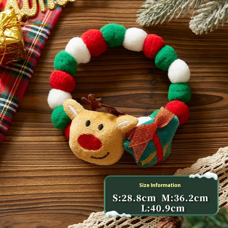 Christmas Pet Collar Decoration – Stretch Ornament for Dogs & Cats Holiday Accessories - ZA-ZOLA