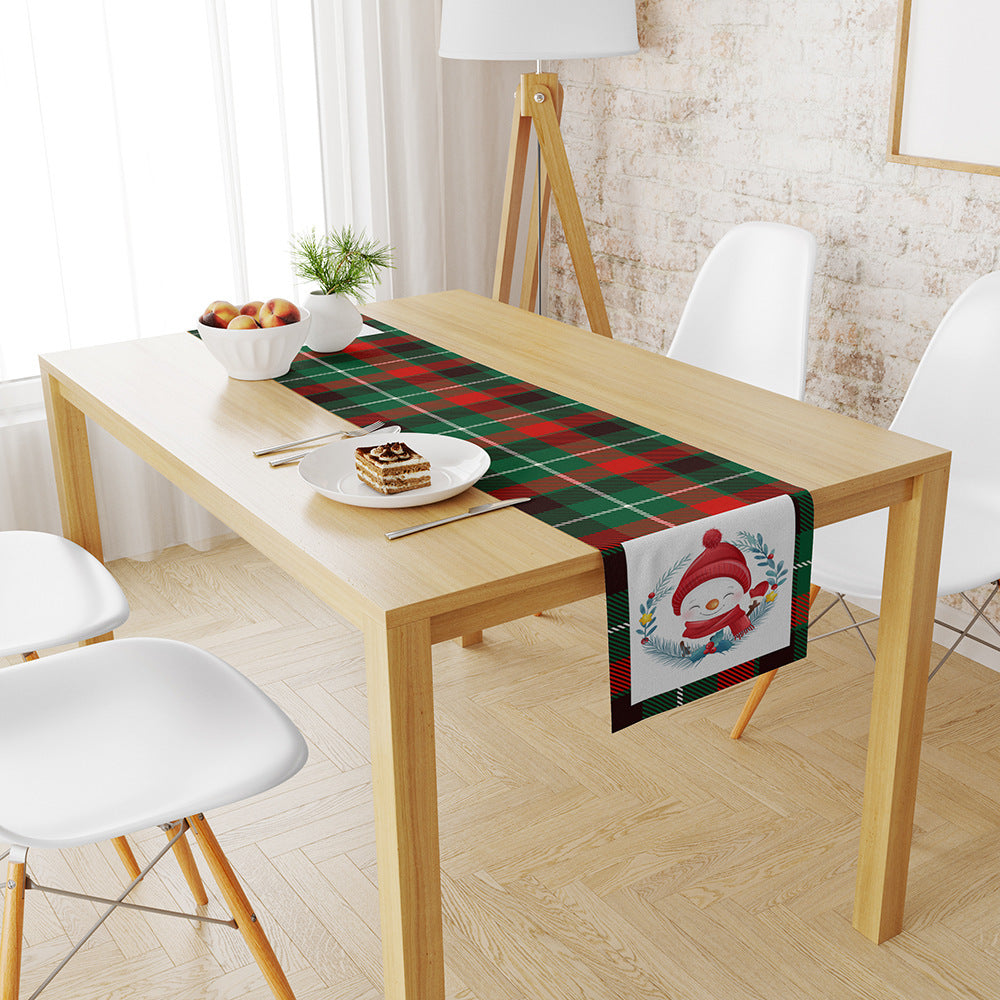 Linen Snowman Table Mat – Festive Printed Christmas Table Decor for Holiday Dining - ZA-ZOLA