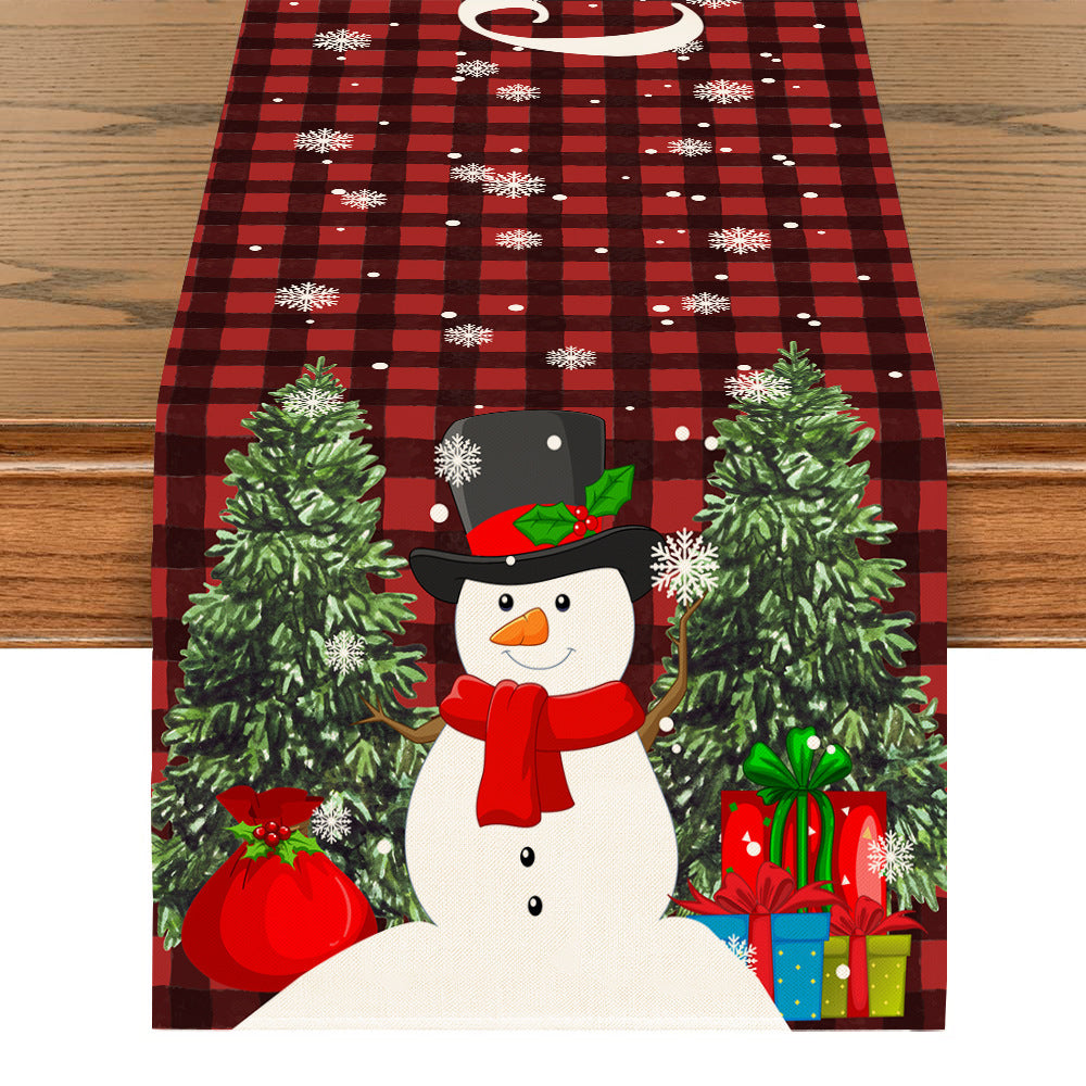 Linen Snowman Table Mat – Festive Printed Christmas Table Decor for Holiday Dining - ZA-ZOLA