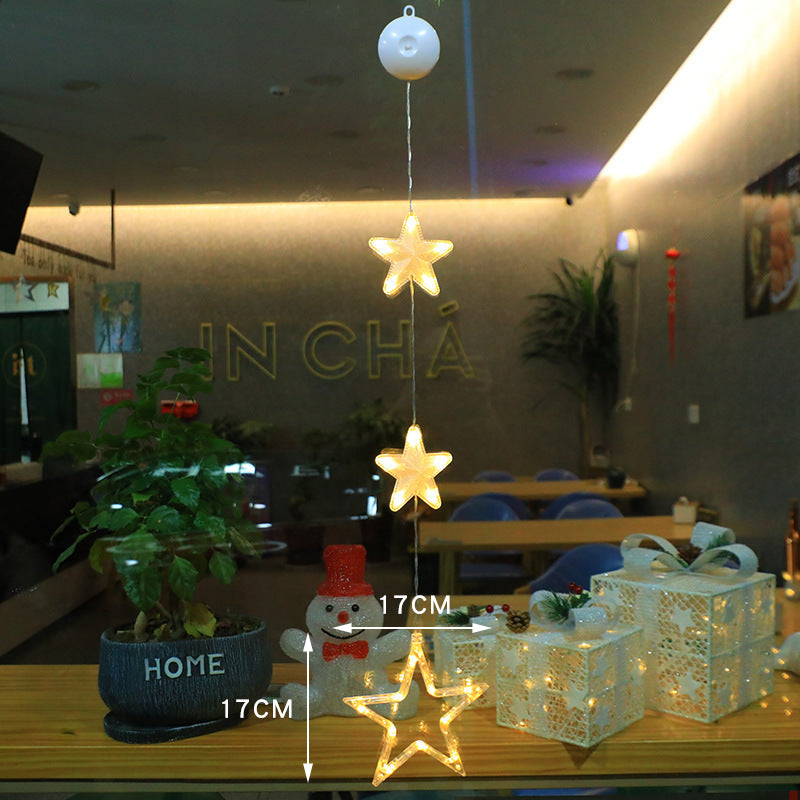 3pcs LED Star Ornaments – Xmas Tree Hanging Sucker Lamps for Festive Home Decor - ZA-ZOLA